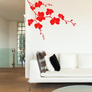 Samolepka na zeď GLIX - Květinová dekorace II. Světle červená 50 x 40 cm