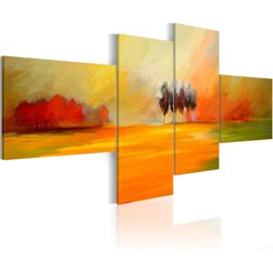 Obraz na plátně Bimago - Painted fields 100x45 cm