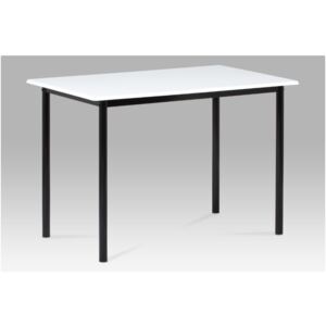 Jídelní stůl 110x70 cm, vysoký lesk bílý / černý lak GDT-222 WT