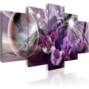 Obraz na plátně Bimago - Purple of tulips 100x50 cm