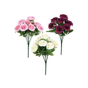 Autronic Růže, puget, 9 květů. Mix barev. Květina umělá. SL0004