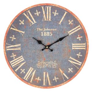 Vintage nástěnné hodiny s patinou The Johnson - Ø 34*3 cm / 1*AA