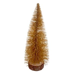 Dekorační zlatý vánoční stromeček - 15 cm