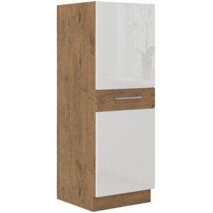Kuchyňská šuplíková skříňka 50 x 145 cm 01 - VISION - Bílá lesklá / Dub lancelot