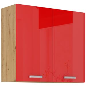 Kuchyňská skříňka závěsná 80 cm 27 - MYSTIC - Červená lesklá