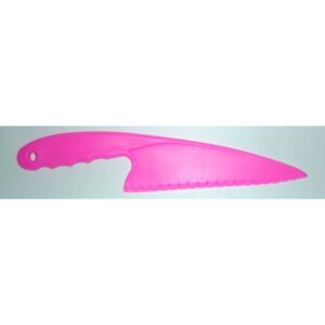 Plastový nůž 27 cm - Zoubkovaný Růžový