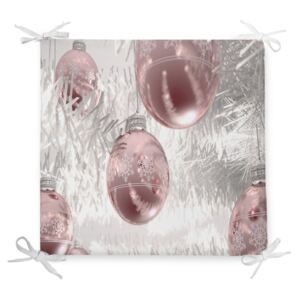 Vánoční podsedák s příměsí bavlny Minimalist Cushion Covers Pinky Ornaments, 42 x 42 cm