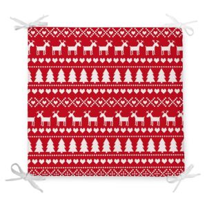 Vánoční podsedák s příměsí bavlny Minimalist Cushion Covers Santas Reindeer, 42 x 42 cm