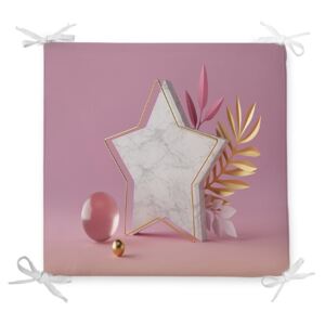 Podsedák s příměsí bavlny Minimalist Cushion Covers Pink Star, 42 x 42 cm