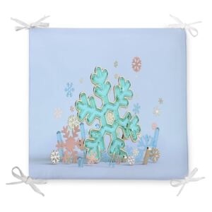 Vánoční podsedák s příměsí bavlny Minimalist Cushion Covers Pastel Snowflake, 42 x 42 cm