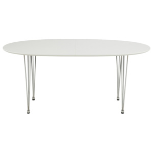 Rozkládací jídelní stůl 270x100 cm v bílé barvě na kovové podnoži DO240