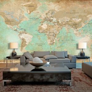 Fototapeta Bimago - Turquoise World Map II + lepidlo ZDARMA 500x280 cm