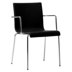 Pedrali Černá kožená židle Kuadra XL 2464