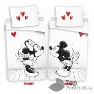 Bavlněné povlečení 140x200 70x90 Mickey & Minnie kreslená láska