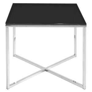 SCANDI Černý skleněný konferenční stolek Claire 50x50 cm