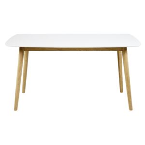 SCANDI Bílý dubový jídelní stůl Nagy 150 cm