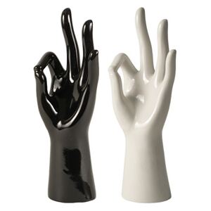 Autronic Porcelánová ruka na prstýnky - černá JUM06210-BK