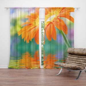 Závěs SABLIO - Oranžová gerbera 140x250