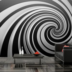 Fototapeta XXL Bimago - Black and white swirl + lepidlo zdarma 550x270 cm