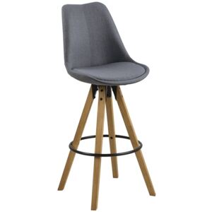 SCANDI Tmavě šedá látková barová židle Damian 75 cm