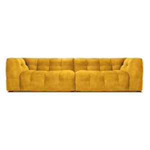 Black Friday -15% Žlutá sametová pohovka Windsor & Co Sofas Vesta, 280 cm