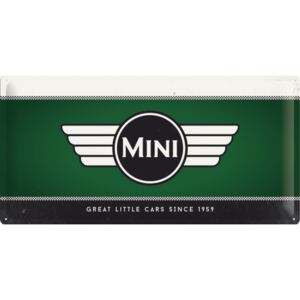 Nostalgic Art Plechová cedule – Mini Cooper (Zelené Logo) 25x50 cm
