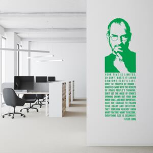 Samolepka na zeď GLIX - Citát Steve Jobs Světle zelená 30 x 100 cm