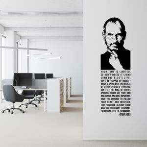 Samolepka na zeď GLIX - Citát Steve Jobs Černá 30 x 100 cm