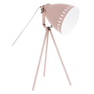 Time for home Růžová kovová stolní lampa Lash II s měděným detailem