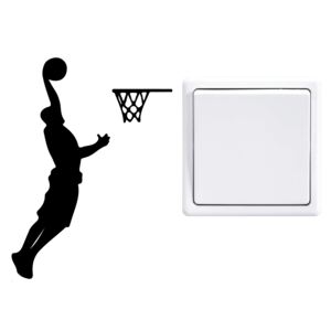 Samolepka na zeď GLIX - Basketbalista Černá 9 x 12 cm