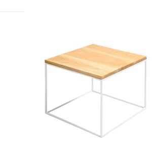 Nordic Design Přírodní masivní konferenční stolek Verton s bílou podnoží 50x50 cm