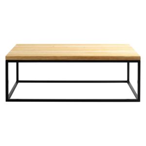 Nordic Design Přírodní masivní konferenční stolek Rew s černou podnoží 75x130 cm