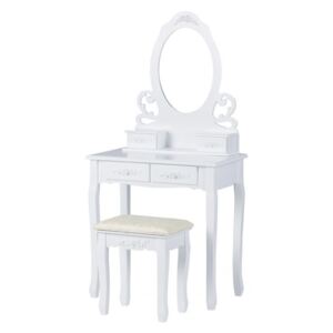 ModernHome Toaletní stolek se zrcadlem a stoličkou, W-HY-007
