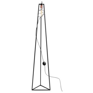 Nordic Design Černá kovová stojací lampa Trim Floor