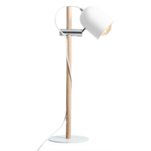 Nordic Design Bílá kovová stolní lampa DeLux