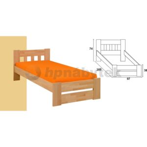 HP masiv nábytek s. r. o. Jednolůžková postel Filip klasik buk cink 90x200 cm