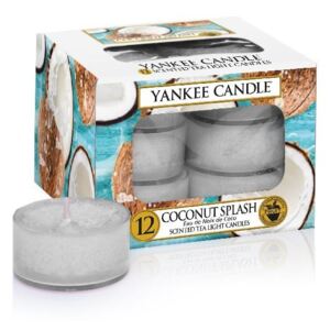 Yankee Candle - čajové svíčky Coconut Splash 12 ks (Kokosové osvěžení. Osvěžující a čistá vůně kokosu a dalšího exotického ovoce s dotekem přírodní tropické sladkosti.)