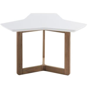Bílý konferenční stolek LaForma Triangle 76 cm s dubovou podnoží