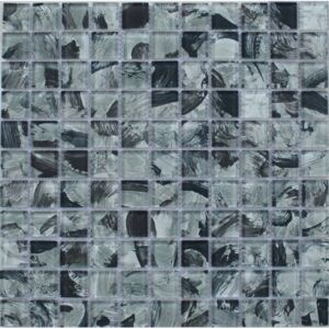 Maxwhite JSM-CH016 Mozaika skleněná, šedá, černá 29,7 x 29,7 cm