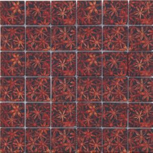 Maxwhite ASCH008 Mozaika skleněná ,hnědá, oranžová s dekorem 29,7 x 29,7 cm