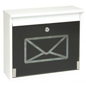 Poštovní schránka BK60CG.B - bílá, černé sklo