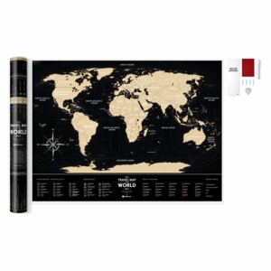 Stírací mapa světa Travel Map Black World