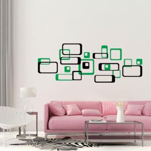 Samolepka na zeď GLIX - Dekorativní čtverce Černá a zelená 2 x 30 x 30 cm