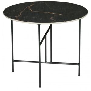 Hoorns Černý konferenční stolek Tatum 60 cm s keramickou deskou