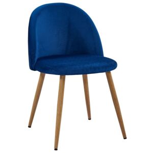 Villa Style Tmavě modrá sametová židle Finest II s prošíváním