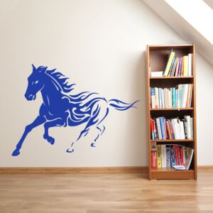 Samolepka na zeď GLIX - Kůň Modrá 100 x 70 cm
