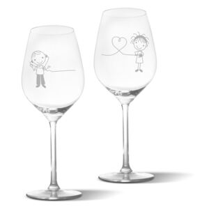 Skleničky na víno SABLIO - On a ona 2 2x350 ml