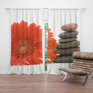 Závěs SABLIO - Gerbera s kameny 140x250