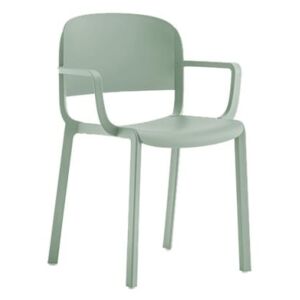 Pedrali Zelená plastová židle Dome 265 s područkami