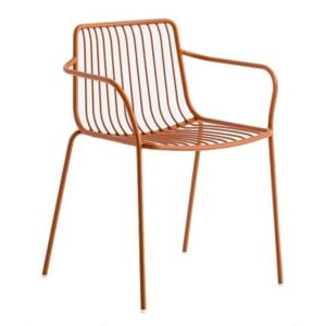 Pedrali Hnědá kovová židle Nolita 3655 s područkami